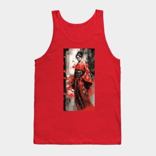 Samurai girl with katana Tank Top